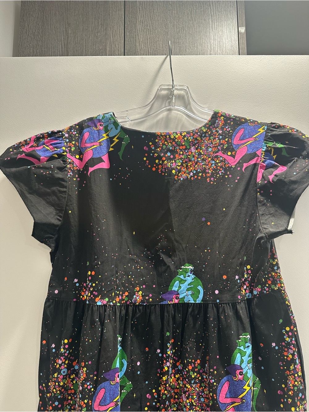 NOOWORKS COSMIC LADIES IN FRIDA STYLE DRESS ' Black Confetti Print Tiered Dress - Picture 2 of 4